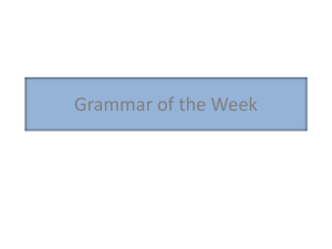 Grammar of the Week