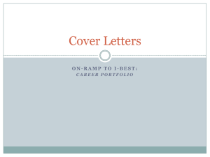 Cover Letters: Power point (4/26)