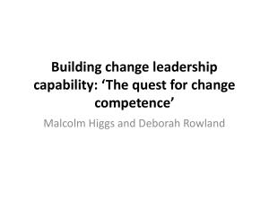 Building Change Leadership Capability: Change Competence
