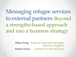 Messaging refugee services to external partners