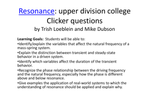 Resonance Clicker questions by Trish Loeblein and Mike