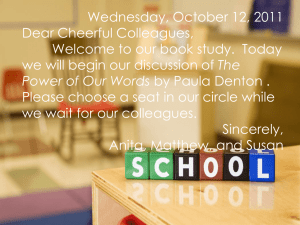 Book Study: The Power of Our Words - Meeting Agenda