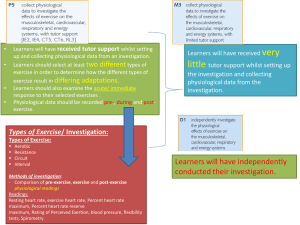 P5, M3, D1 Investigation in the effects of exercise