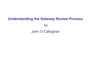 The gateway Review Process