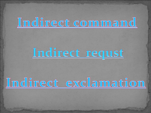 Indirect Speech: Commands, Requests, Exclamations