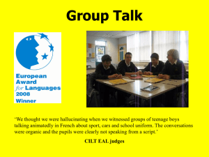 Group talk 45 min pres