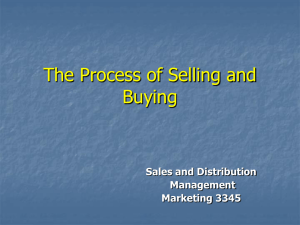 The Process of Selling and Buying