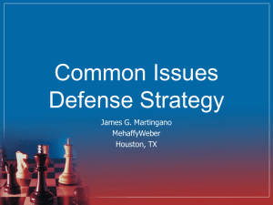 MDL Strategy for Defendants