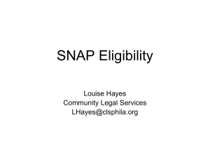 SNAP Eligibility PLAN Conference, Sept. 12, 2012