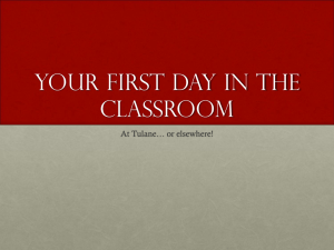 Your First Day - Tulane University