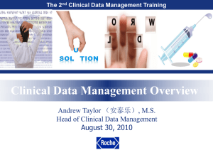 Clinical Data Management Overview Training