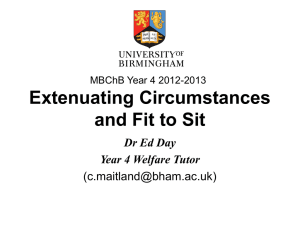 Extenuating Circumstances and Fit to Sit Presentation for Year 4