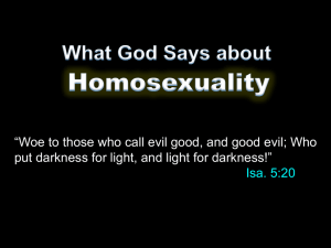 What God Says About Homosexuality