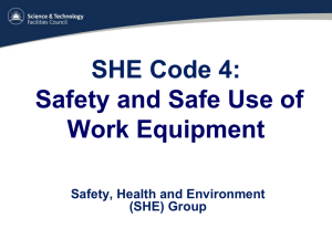 SHE Code 29: `Management of Ionising Radiation`
