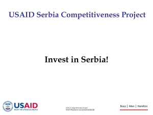 USAID Serbia Competitiveness Project Overview