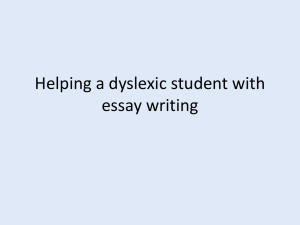 Helping a dyslexic student with essay writing