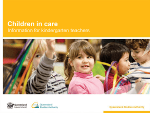 Children in care: Information for kindergarten teachers