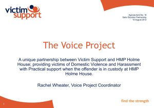 Victims relating to a case where the prisoner is in custody for an