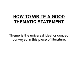 How to Write a Good Thematic Statement
