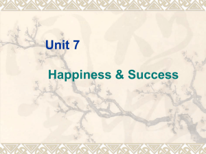 Unit 7 Happiness and Success