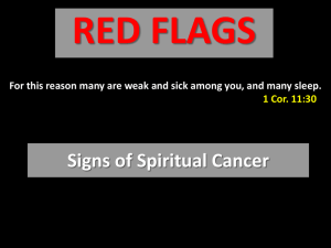 Signs of Spiritual Cancer - Radford Church of Christ