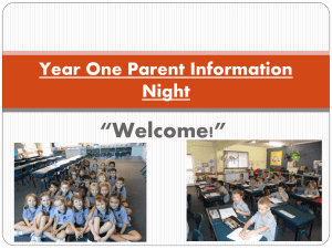 Year One Parent Information Night