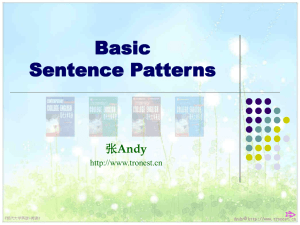 Basic English Sentence Patterns: SV, SVO, SVA, SVC