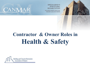 Contractor & Owner Roles in Health & Safety