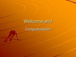 Welcome and