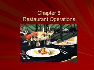 Restaurant Operations: Forecasting, Service, and Cost Control