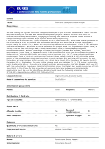 Sintesi Titolo: front-end designer and developer Descrizione: We are