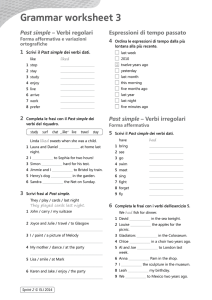 Scheda di esercizi di grammatica sul passato semplice (italiano)