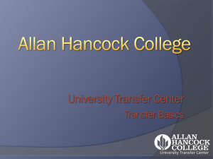 College Transfer Guide: Allan Hancock College