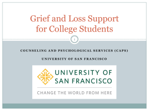 Peer-led *Grief and Loss* Programs for Students on College
