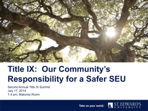 Title IX Presentation for Faculty/Staff Summit 2014