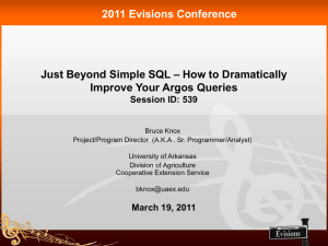 Advanced Argos SQL Queries: Oracle Tuning & PL/SQL
