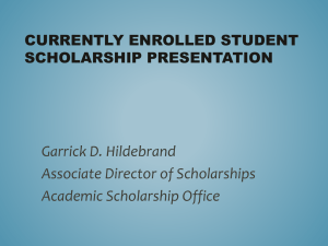 Student Scholarship Presentation: Funding Guide