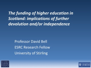 The funding of higher education in Scotland