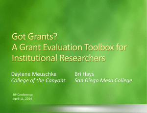 A Grant Evaluation Toolbox for Institutional