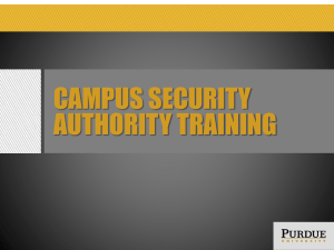 Campus security authority (CSA) training