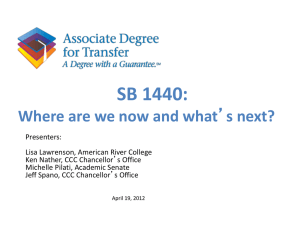 SB 1440 - Where We are Now and What`s Next