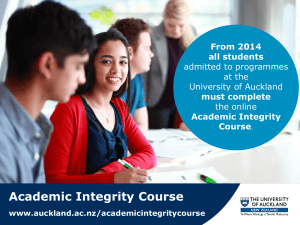 Academic Integrity Course - The University of Auckland