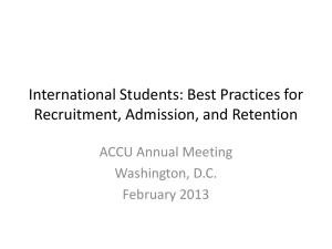 International Student Recruitment: Best Practices
