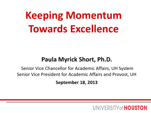 UH: Keeping Momentum Towards Excellence Presentation