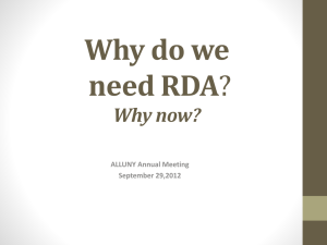 Why do we need RDA?