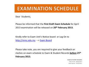 Exam Schedule Notice - April 2013