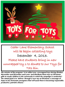 Toys for Tots - Cedar Lane Elementary