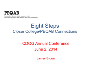 Learning Outcomes and PEQAB Updates