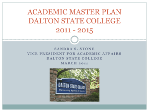 ACADEMIC MASTER PLAN DALTON STATE COLLEGE 2011