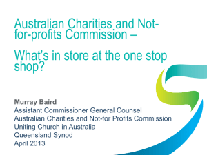 ACNC community presentation - The Uniting Church in Australia